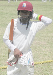 Windwards captain Emmanuel Stewart records the first century on the opening day.