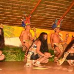 Surama Cultural Group illustrating the making of cassava dishes through the cassava-processing dance last Friday evening