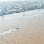 The tactical manoeuvre by the Coast Guard along the Demerara River, yesterday