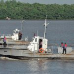 The tactical manoeuvre by the Coast Guard along the Demerara River, yesterday