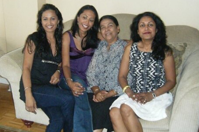 With her three daughters