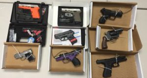 Smuggled handguns are seen in a police handout photo taken on August 29 (CP24 photo)  