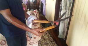 A weapon used on the occupants of the home during the attack 