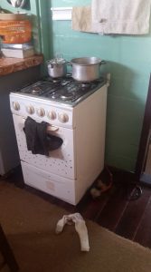 A gas stove minus its cylinder, which was stolen 