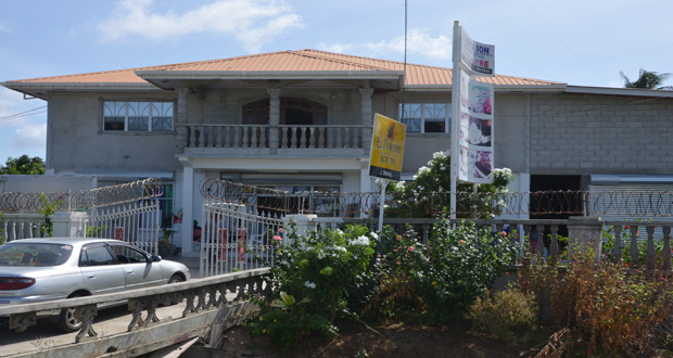The Mahaica supermarket that was robbed on Wednesday afternoon.