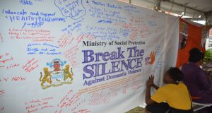 A young lady leaving her mark as she called for victims to break the silence 