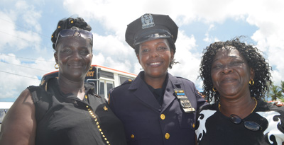 A Guyanese member of the NYPD and her relatives in Guyana [Cullen Bess-Nelson photo)