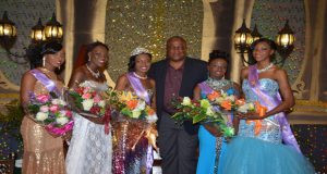 Army Chief-of-Staff, Brigadier Mark Phillips is flanked by the top five beautiful Miss GDF delegates 
