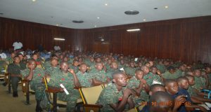 Soldiers at the church service held at the National Cultural Centre (Cullen Best Nelson photo)   