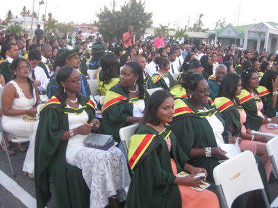 A section of the 2015 graduating class of the Berbice Campus
