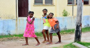 These three girls were caught by photographer Samuel Maughn dancing along the walkway in Plum Park