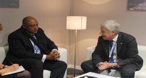 Minister Raphael Trotman in discussions with Italy’s Environment, Land and Sea  Minister Gianluca Galletti 
