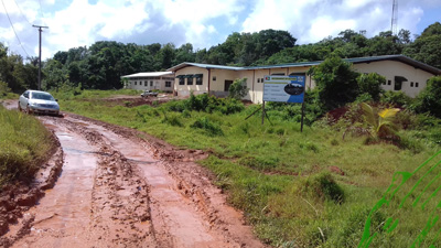 The road to the hospital. The proposed storage bond can be seen at extreme left