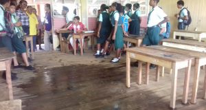 Minister Allicock meeting with students of the Port Kaituma Secondary School  