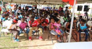 Some of the children at the toy distribution exercise in Linden, Region 10 