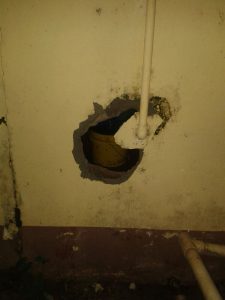 The holes in the lock ups through which the prisoners escaped