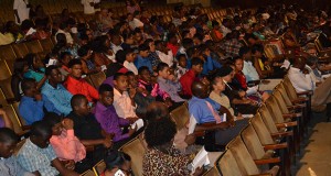 A section of the gathering at the steel pan concert at the National Cultural Centre on Saturday 