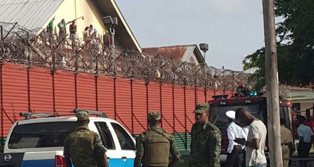 The scene following the recent riot at the Georgetown Prison