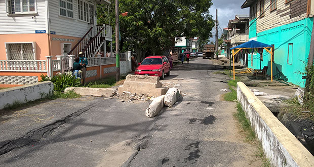 The bridge at the corner of Sussex and Barr streets, Albouystown is in need of immediate attention by authorities