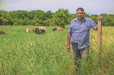Mr Harripersaud Ramsewack, owner of Sundarban farm. (Adrian Persaud photo) 