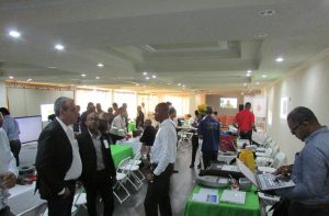 A wide view of the various display booths at the INWARD Expo