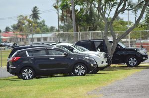 Vehicles of Cabinet ministers were parked in the GDF compound on Tuesday
