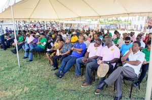  A section of the gathering at the opening of the World Food Day Exhibition and Fair at the Mahaicony Community Centre Ground on Sunday 