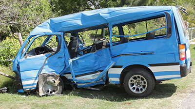 The minibus in which Esme Rockcliffe was travelling on Wednesday 