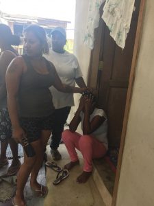 Family members break down in tears following the gruesome murder