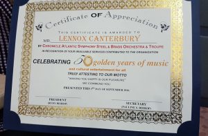 A replica of the certificates to be presented on Saturday by Rudy Bishop