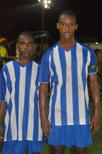 GFC goalscorers Lennox 'Tiger' Cort (L) and captain Curtez Kellman (R)