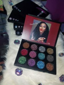 Tenisha's ‘Flawless’ makeup line currently includes glitter pallettes 