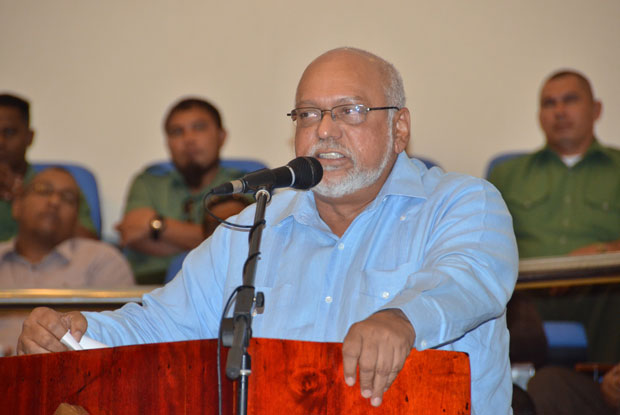 President Donald Ramotar addressing yesterday’s opening of the National Toshaos Conference (Cullen Bess-Nelson photo)