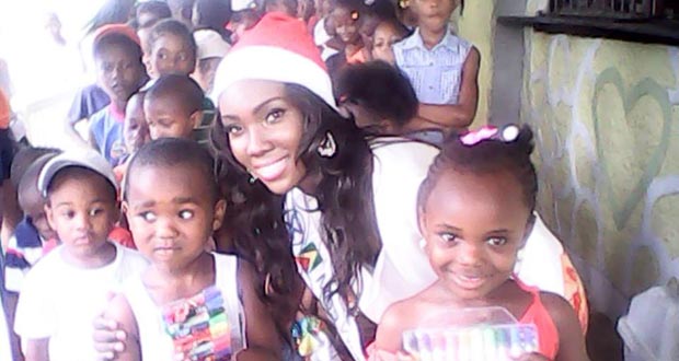 Reigning Miss World Guyana Ruqayyah Boyer during her recent ‘toy drive’