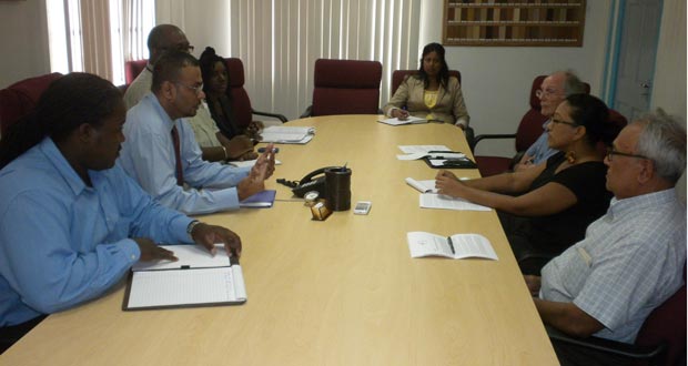 Minister Robert Persaud and his team meeting a delegation from the GHRA on Wednesday