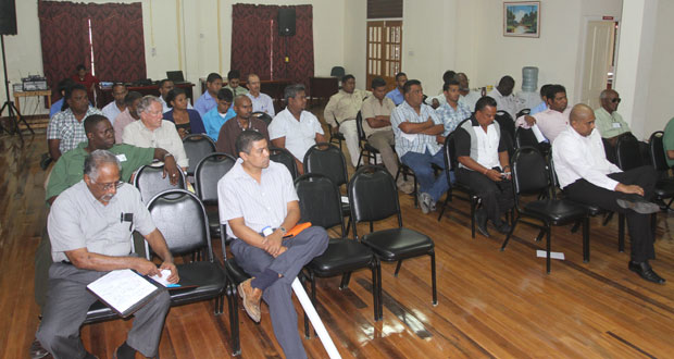 The many mining roads contractors present at the meeting yesterday