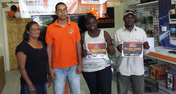 From left are Tilakdai Sookdeo, Store Manager Andre Reman, Sharon Lawson, and Orlando Chase