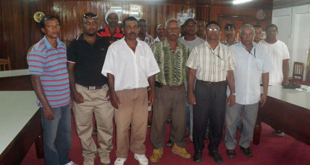 Newly- elected members of the Essequibo Minibus and Hire Cars Association.