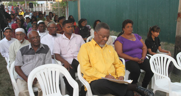 Prime Minister Samuel Hinds at the Lusignan Evening of   Remembrance