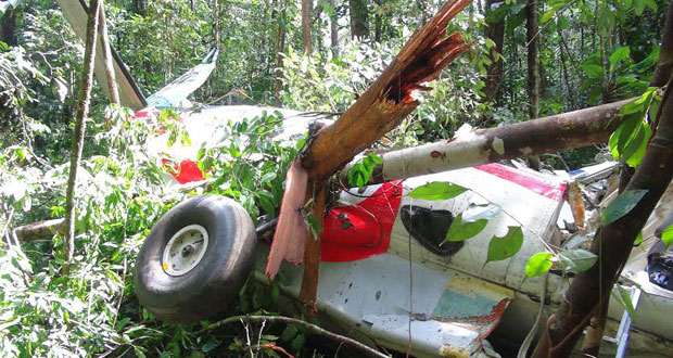 The downed Cessna aircraft
