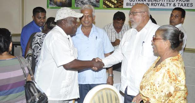 President Donald Ramotar interacting with miners