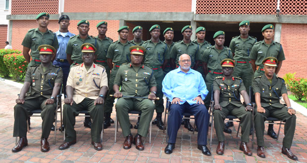 President Ramotar and the newly commissioned GDF ranks