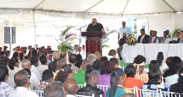 President Donald Ramotar delivering the keynote address at the launching of World Interfaith Harmony Week at the Guyana International Conference Centre, Liliendaal