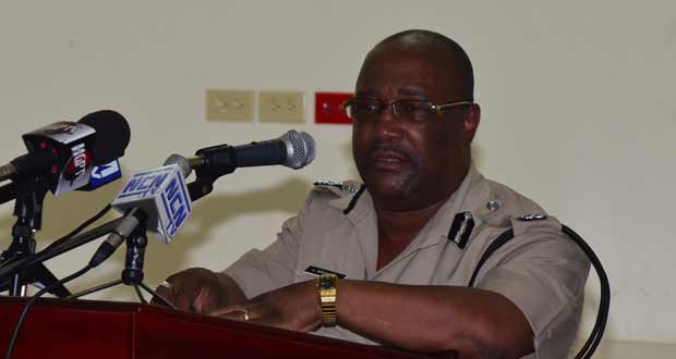 Commissioner of Police Leroy Brumell during his feature address yesterday