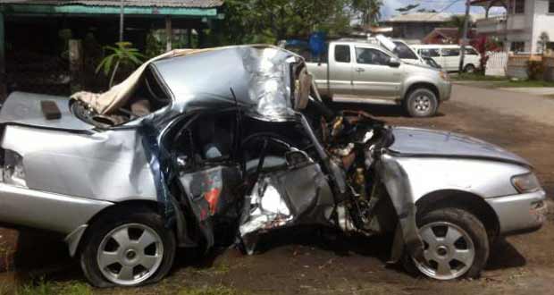 Hoosain’s car after the accident
