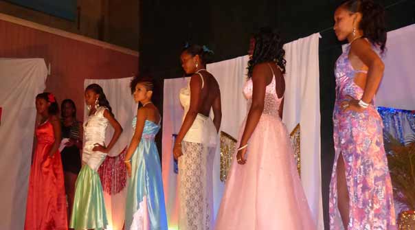 The six beautiful young ladies who participated in the pageant