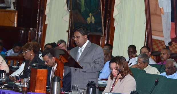 Finance Minister Dr Ashni Singh during his budget presentation two Mondays ago