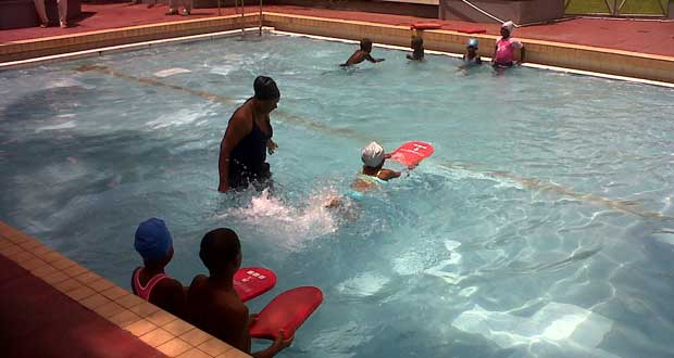 The swimming demonstration at the Colgrain Pool yesterday