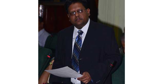 Finance Minister Dr. Ashni Singh in the National Assembly yesterday