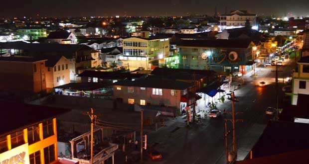 A night shot of the changing landscape of Capital  City of Georgetown